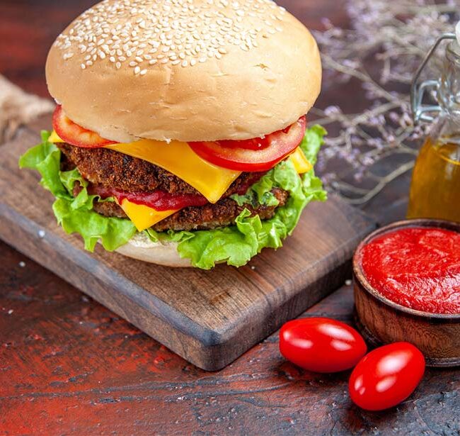 Burger mit Currysoße